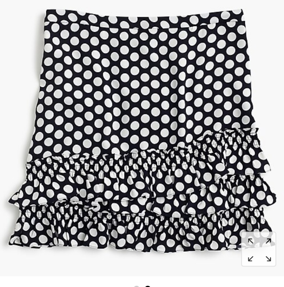 NWT J.Crew ruffle skirt in dot